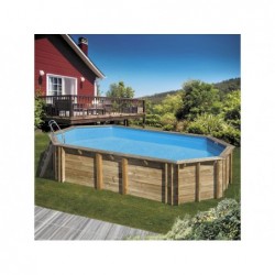 Piscina de 755X456X146 cm. Ovalada Madera Orange Gre 800007 | PiscinasDesmontable