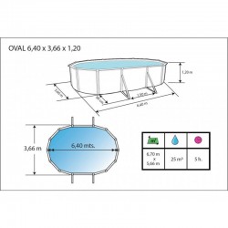 Piscina Mallorca 640x366x120 Cm. Toi 8934  | PiscinasDesmontable