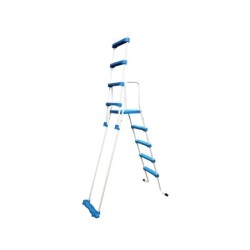 Escalera para Piscinas Elevadas con 8 Peldamos y Plataforma de Seguridad Toi 4989 | PiscinasDesmontable