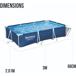 Piscina Desmontable Bestway 56411. 300 X 201 X 66 Cm | PiscinasDesmontable