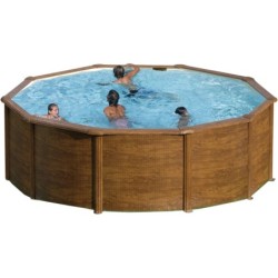 Piscina Redonda Gre Imita Madera Mauritius. 460 X 132 Cm