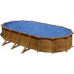 Piscina Oval Gre Imita Madera Mauritius. 730 X 375 X 132 Cm