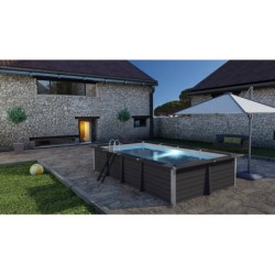 Piscina de Madera Composite Rectangular de 606x326x124 cm de Gre KPCOR60LN | PiscinasDesmontable