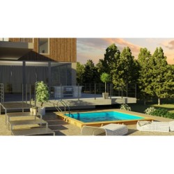 Piscina de Madera Carra 3 Cuadrada de 305x305x119 cm de Gre WPCARR3 | PiscinasDesmontable