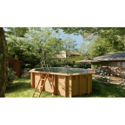 Piscina de Madera Safran 2 Ovalada de 620x395x136 cm de Gre 7900892 | PiscinasDesmontable