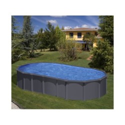 Piscina Ovalada Aspecto Antracita Dream Pool Serie Anthracite de 730x375x132 cm Gre KITPROV7388GY | PiscinasDesmontable