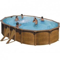 Piscina Oval Imita Madera Pacific. 500 X 300 X 120 Cm